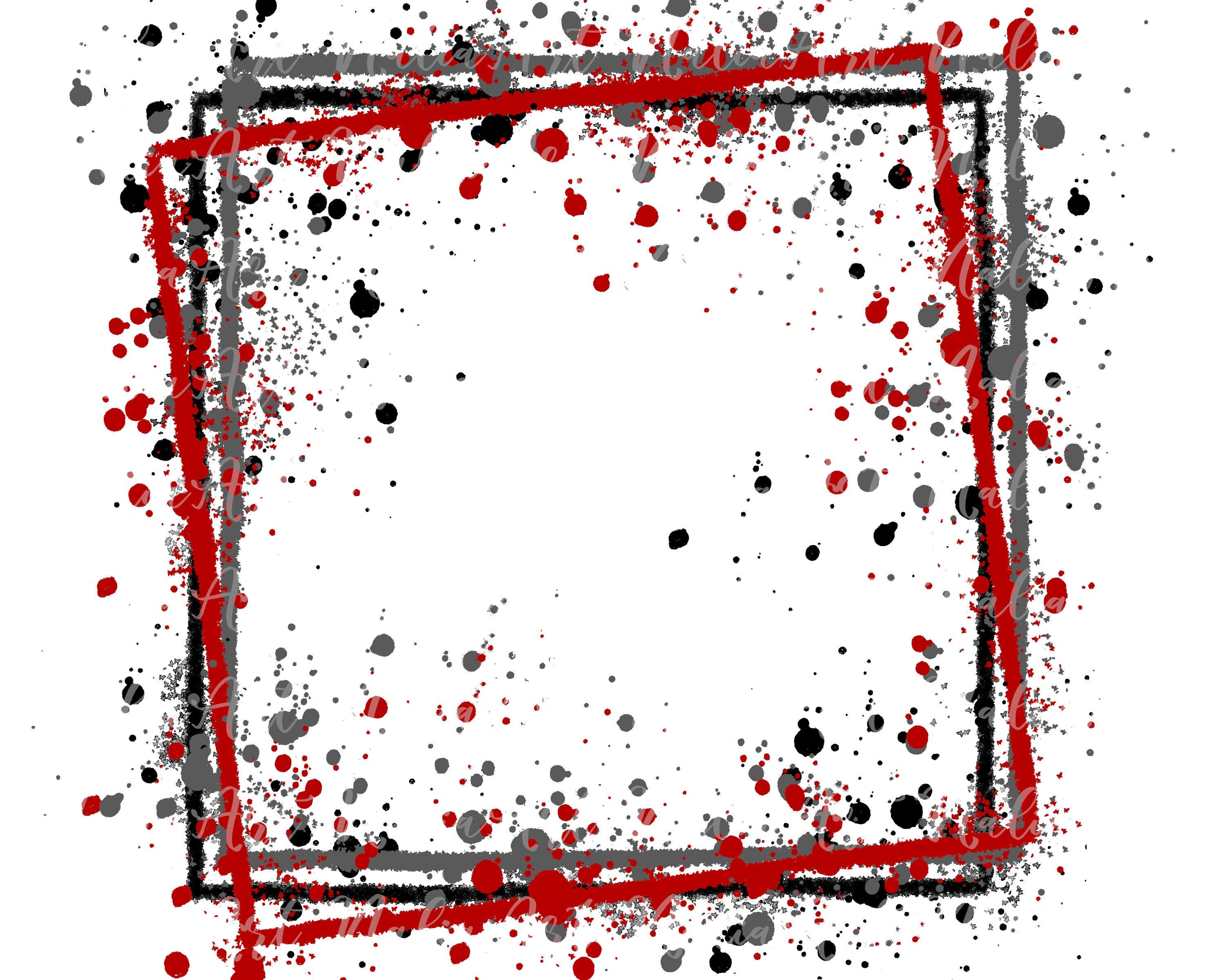 3000x2400 Frame Splatter Red Grey Black Background Printable Artwork