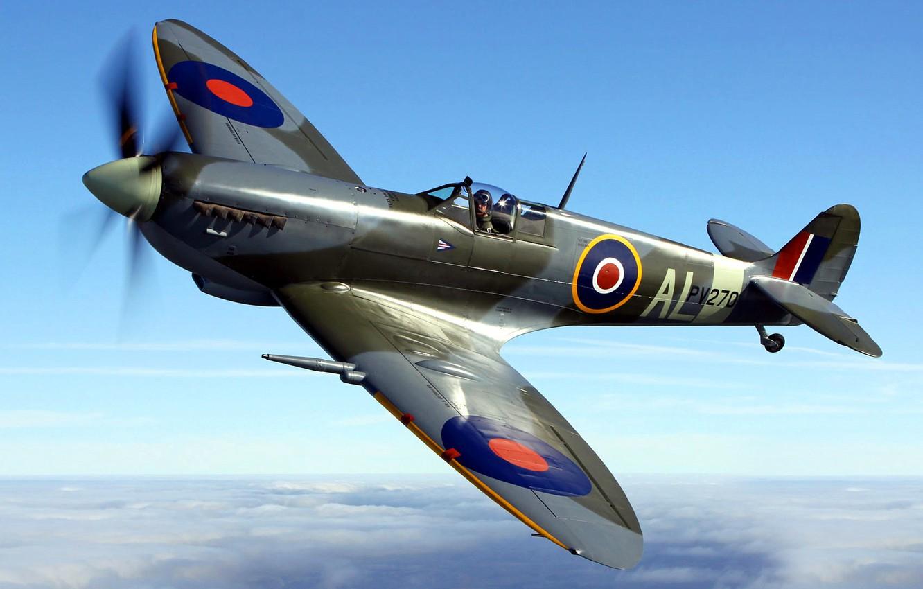 1332x850 Wallpaper the sky, flight, the plane, fighter, propeller, Spitfire, scout, interceptor, Supermarine, Spitfire, Supermarine image for desktop, section авиация
