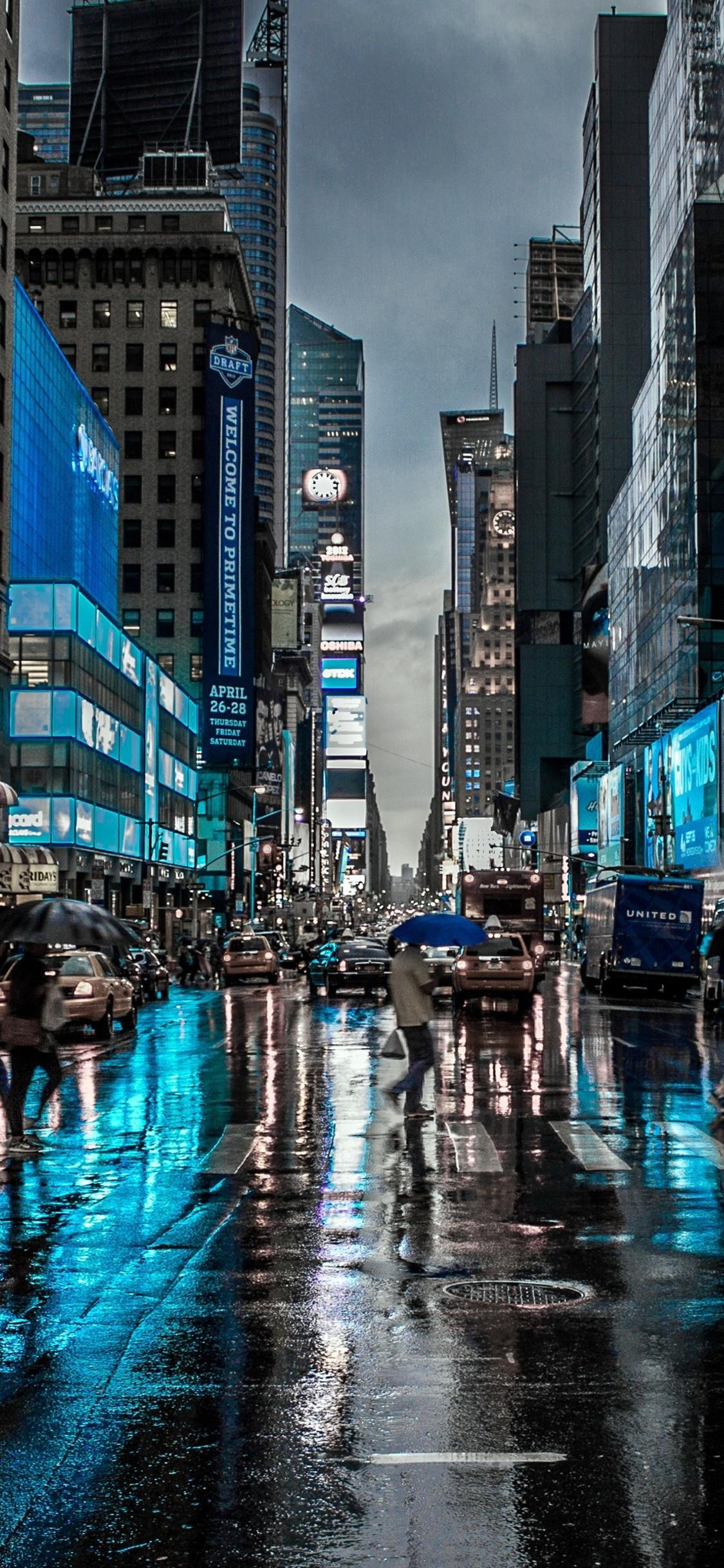 1125x2436 New York City Street Reflection Motion Blur Dark 4k iPhone XS, iPhone iPhone X HD 4k Wallpaper, Image, Background, Photo and Picture