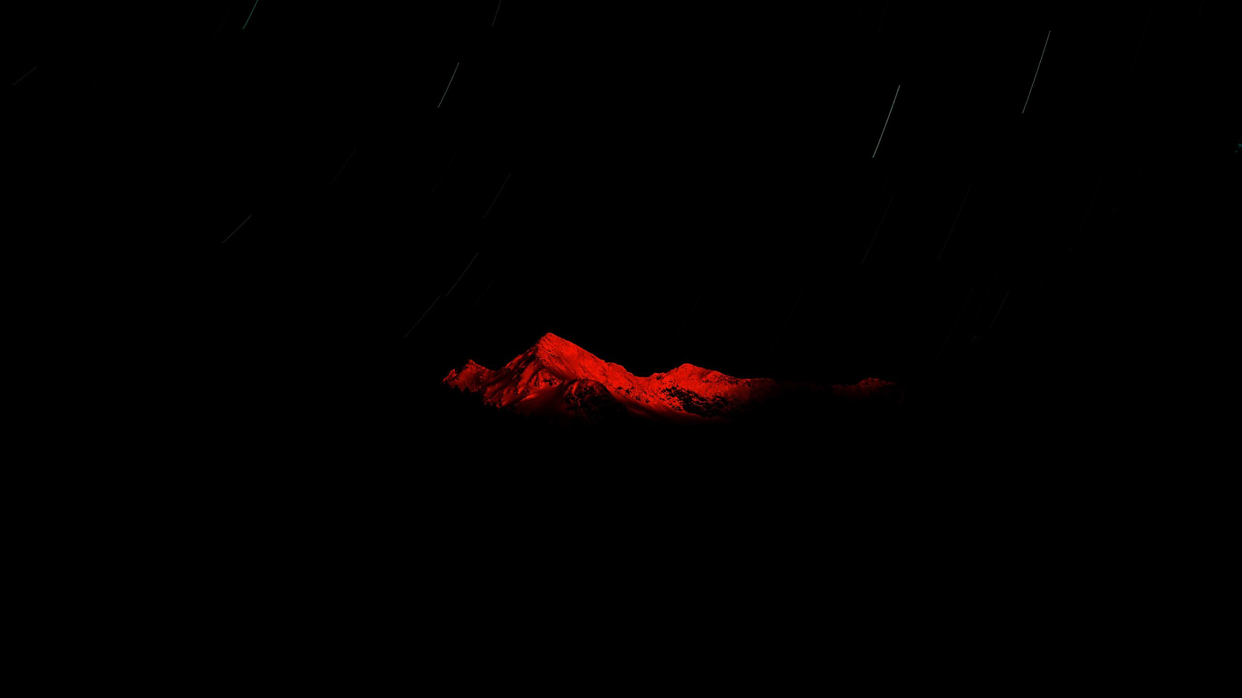 2560x1440 Red Mountain Starry Night Dark 5k 1440P Resolution HD 4k Wallpaper, Image, Background, Photo and Picture