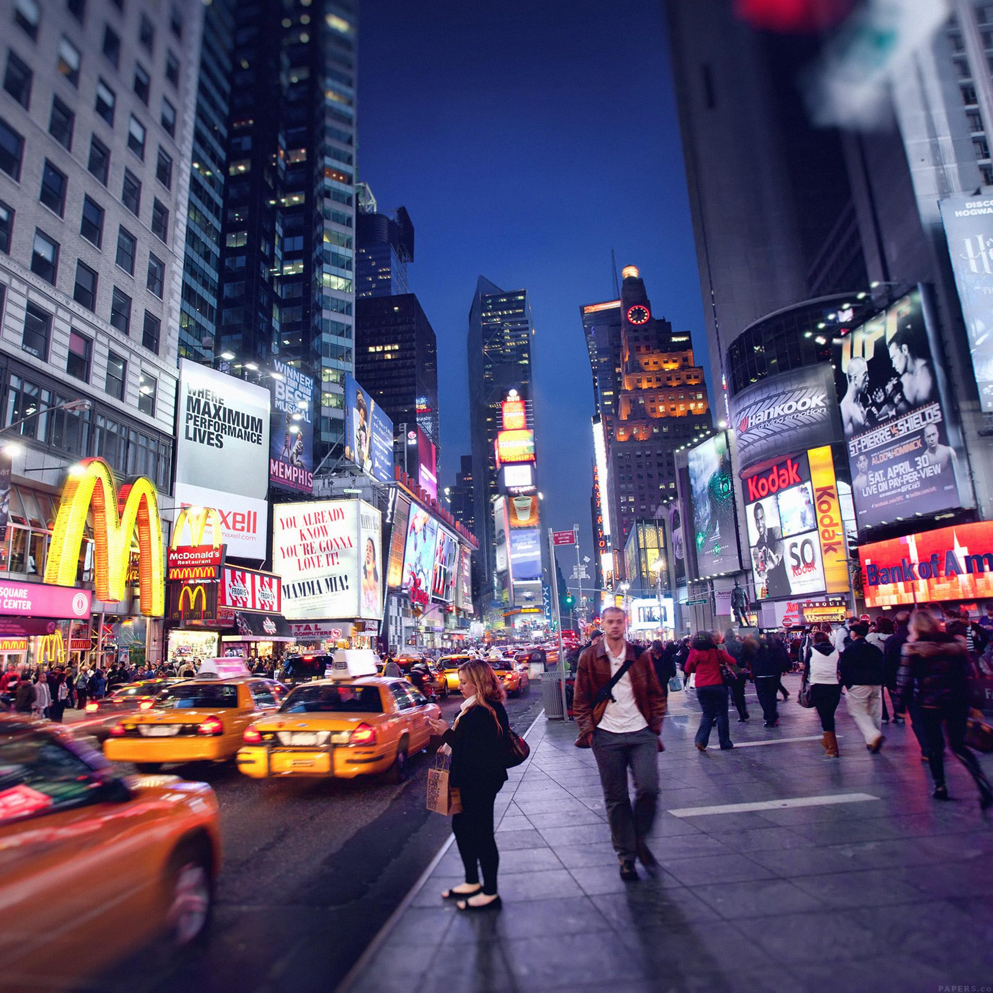 2048x2048 New York Street Night City