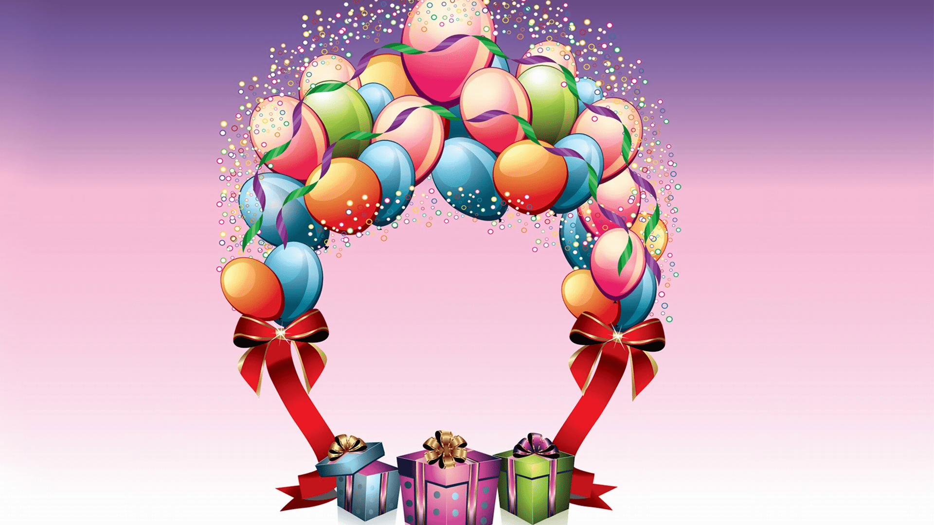 1920x1080 Birthday Balloons and Gifts