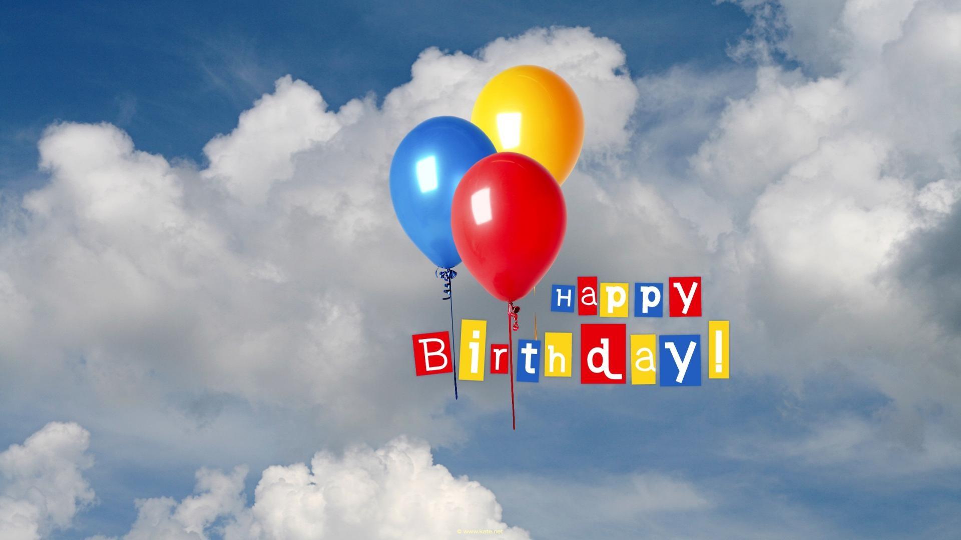 1920x1080 Happy Birthday Balloons desktop PC and Mac wallpaper