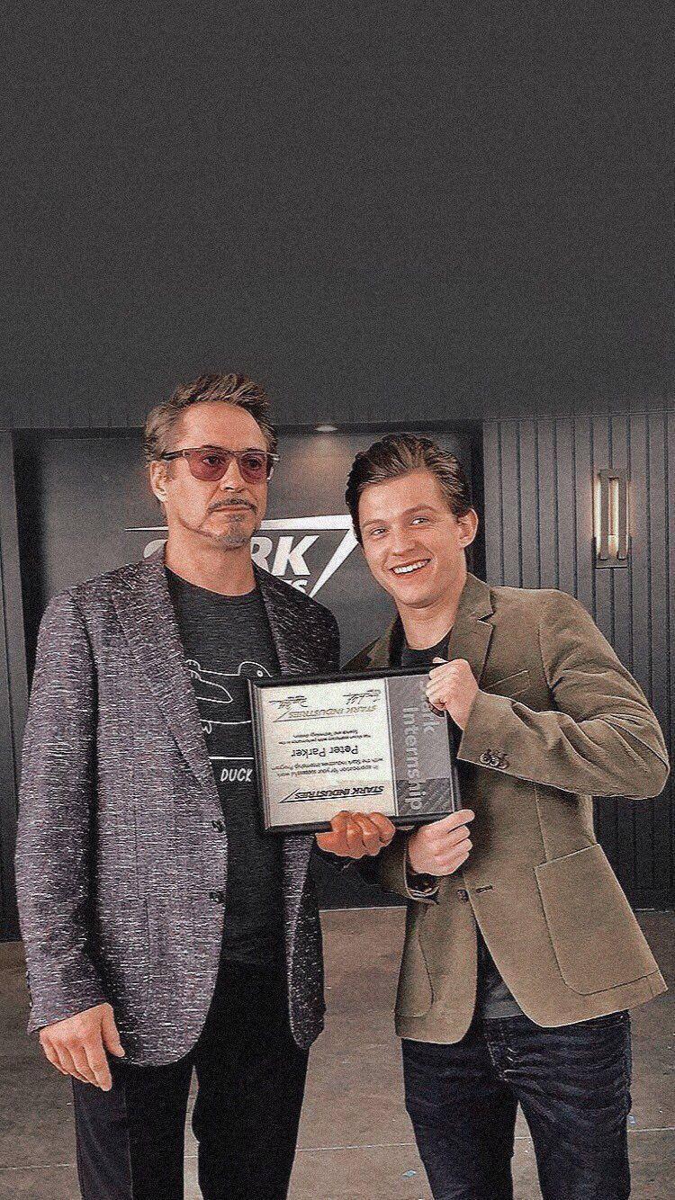 750x1334 Download Tony Stark And Peter Parker Wallpaper