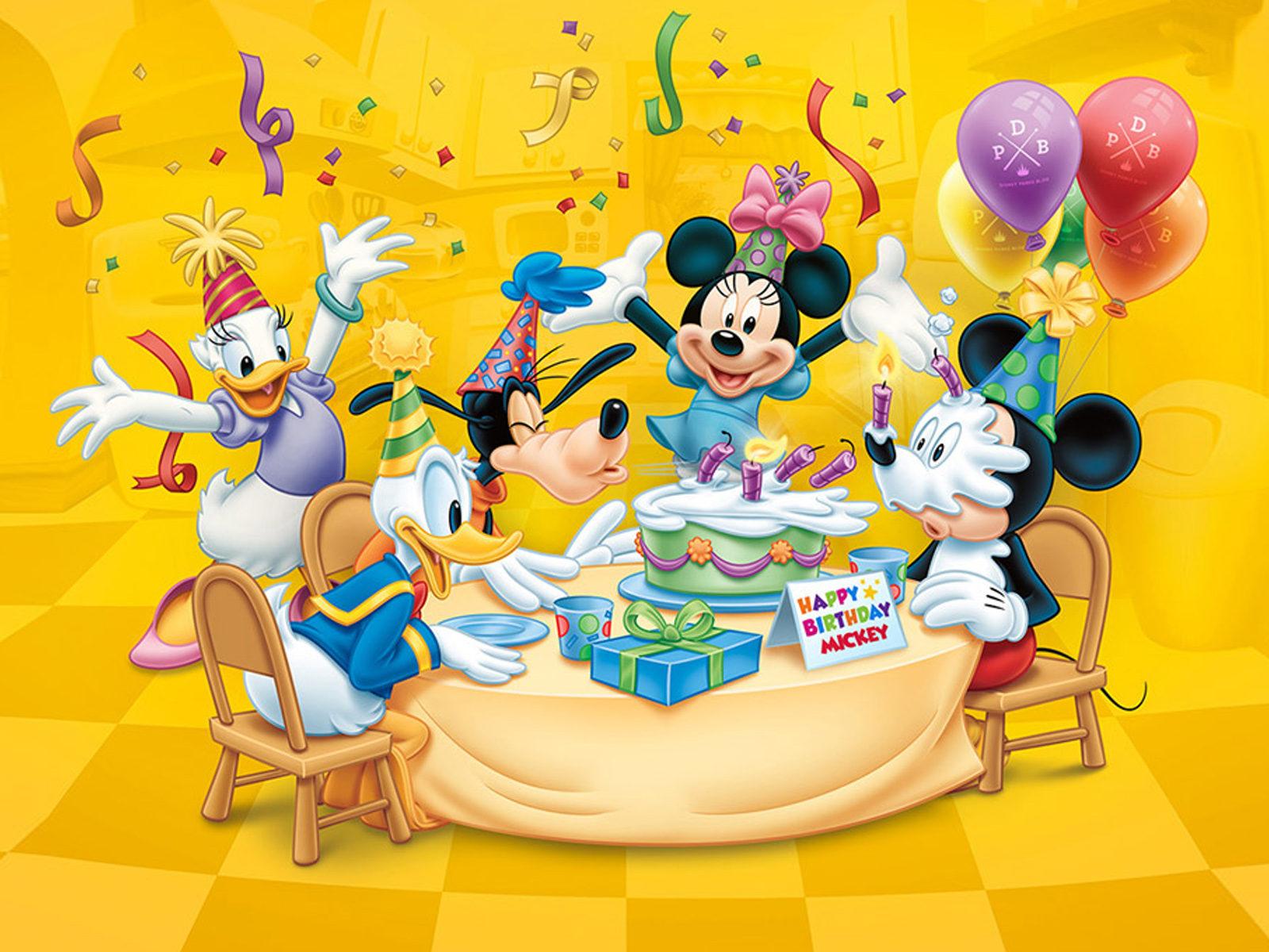 1600x1200 Happy Birthday Mickey Celebration Birthday Cake Balloon Candles gifts HD Desktop Wallpaper 1920x1200 :