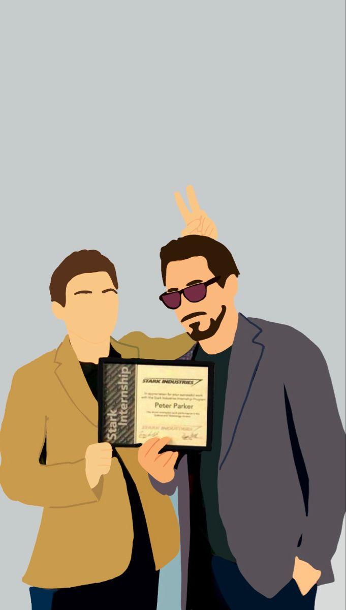 681x1200 tony stark and peter parker wallpaper