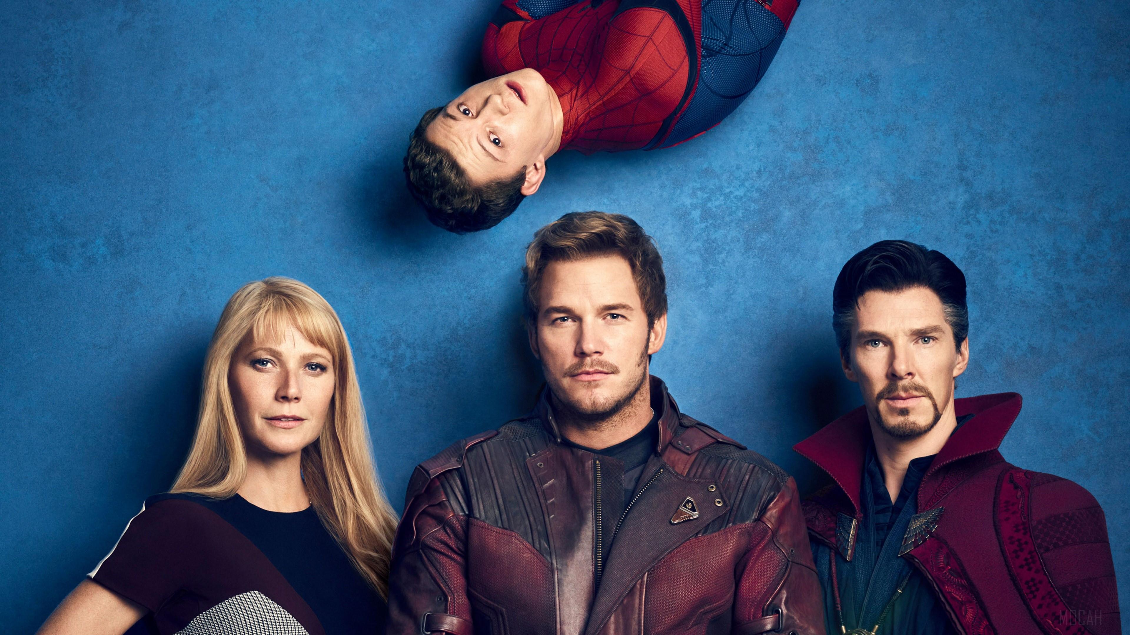 3840x2160 Avengers, Avengers: Infinity War, Benedict Cumberbatch, Chris Pratt, Doctor Strange, Gwyneth Paltrow, Pepper Potts, Peter Parker, Peter Quill, Spider Man, Star Lord, Stephen Strange, Superhero, Tom Holland 4k Gallery HD