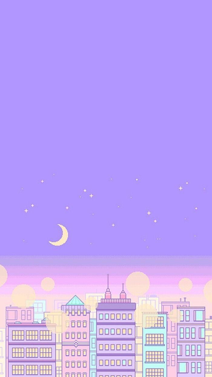 700x1244 Pixel pastel city Serena♡Virgo. Aesthetic pastel wallpaper, Kawaii wallpaper, Purple wallpaper