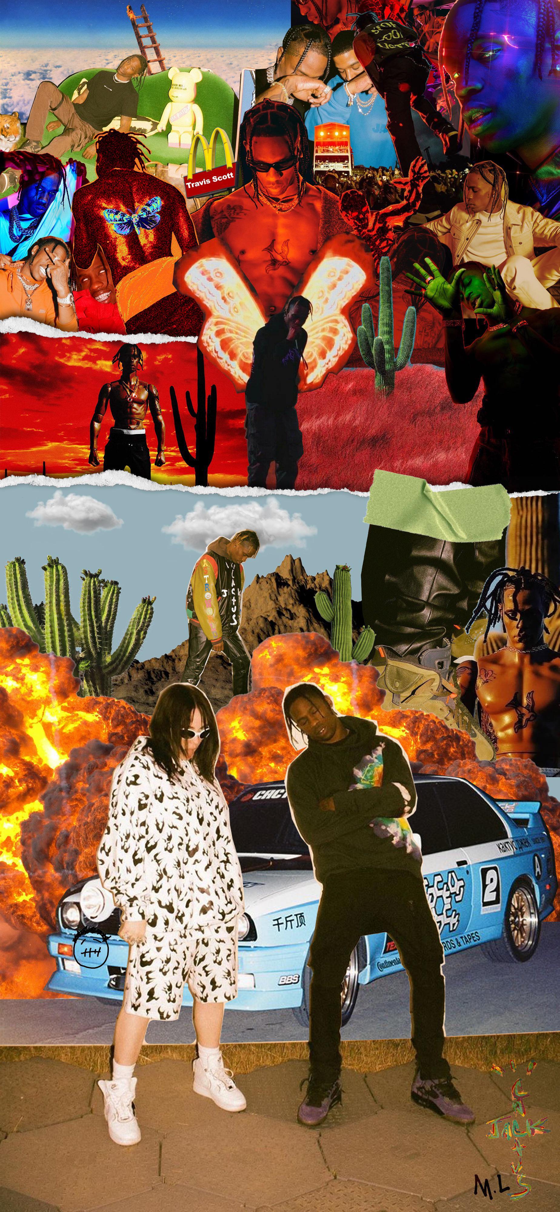 1848x4000 Travis Scott Collage Wallpaper