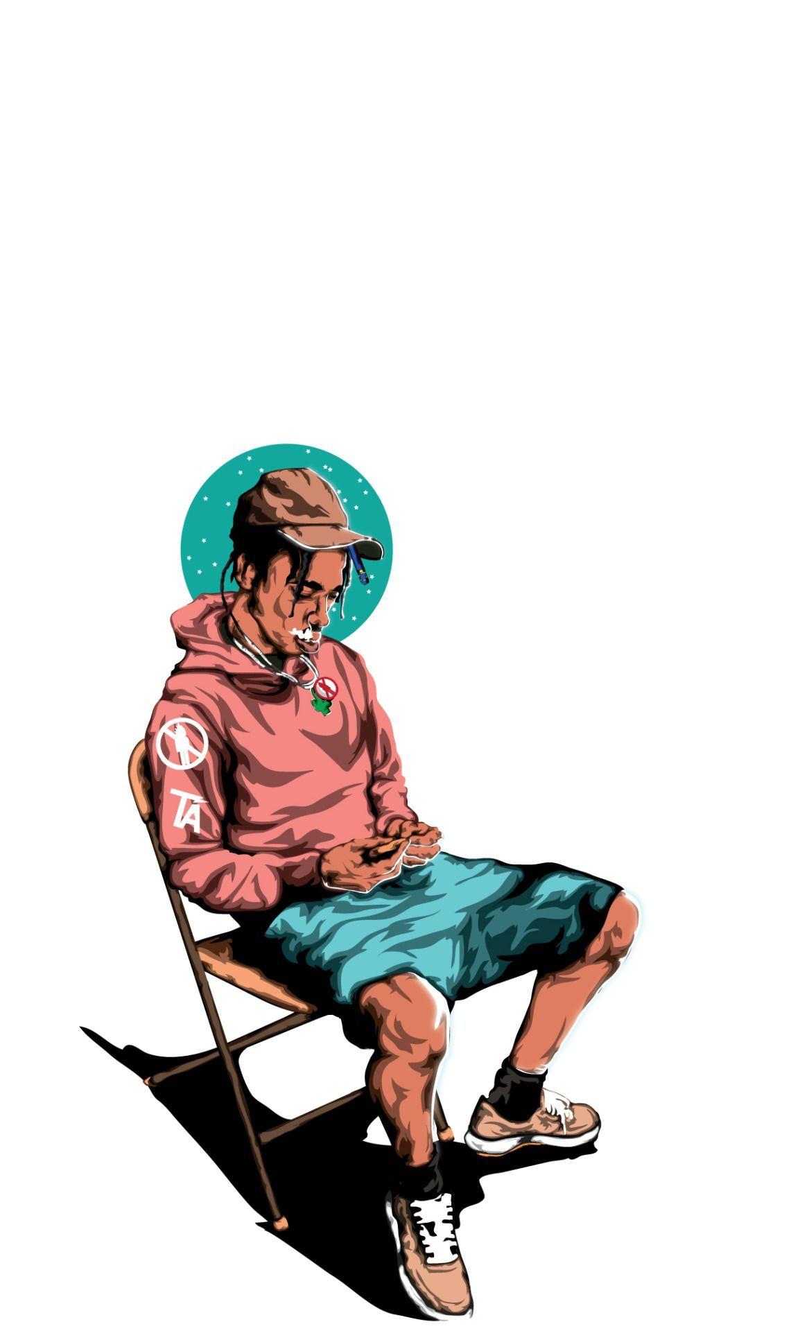 1141x1920 Travis Scott Cartoon Wallpaper