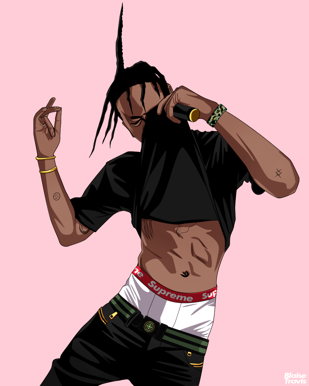 1000x1250 Travis Scott Cartoon Wallpaper