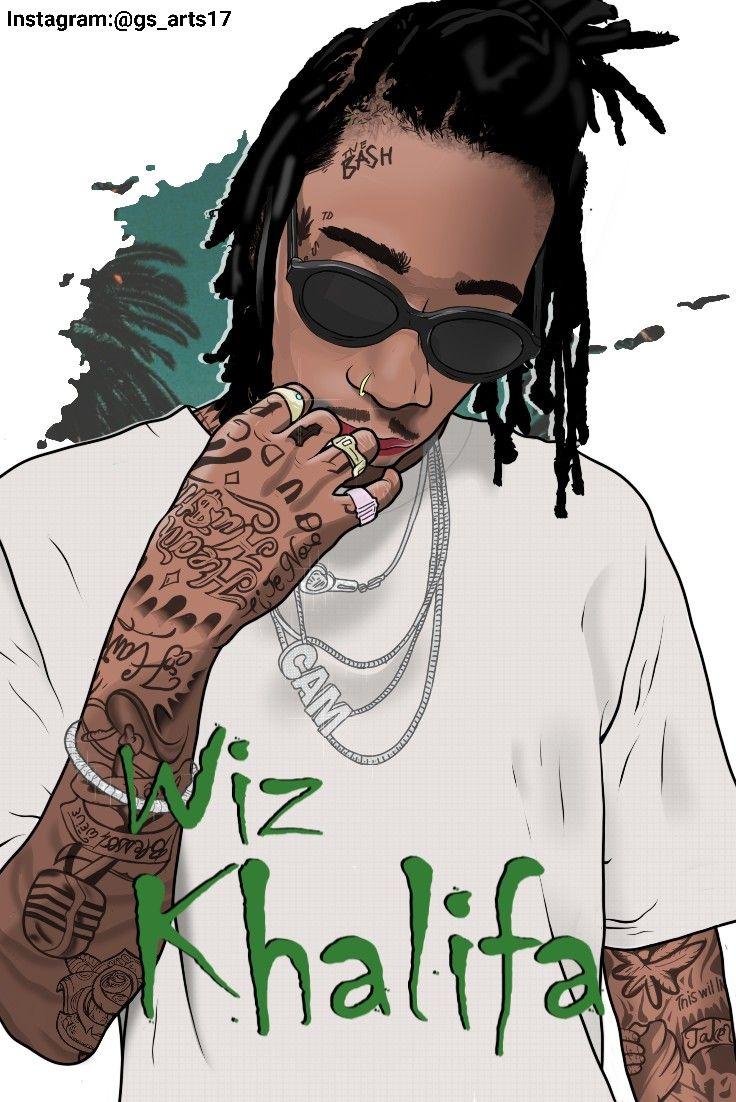736x1102 Wiz Khalifa. Wiz khalifa tattoos, Hip hop artwork, Rapper art