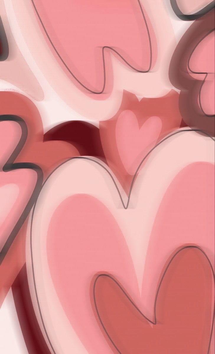 728x1200 Red Pink Heart Blurred Aesthetic. Apple Watch Wallpaper, IPhone Background Wallpaper, Love Wallpaper