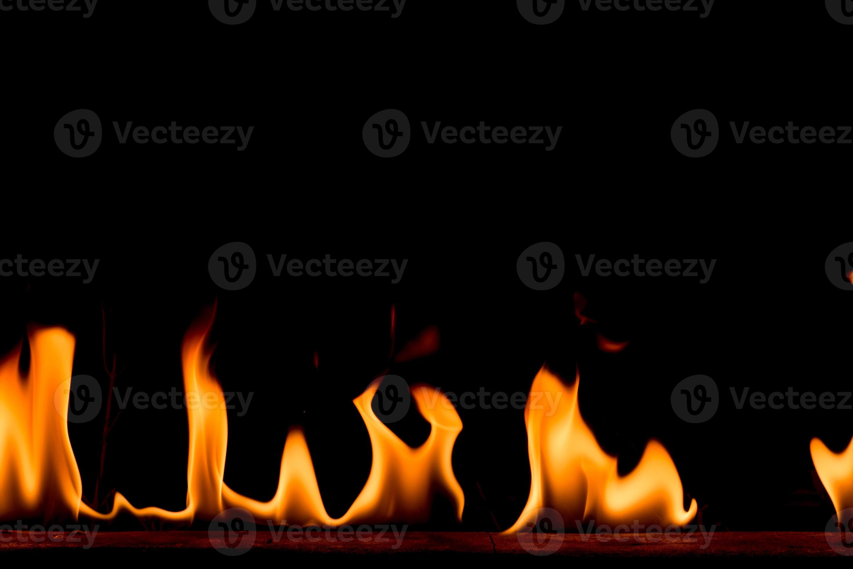 2940x1960 Nature Fire Flames On Black Background. Freeze Motion Of Red Yellow Fire Flames Burning At Dark Night