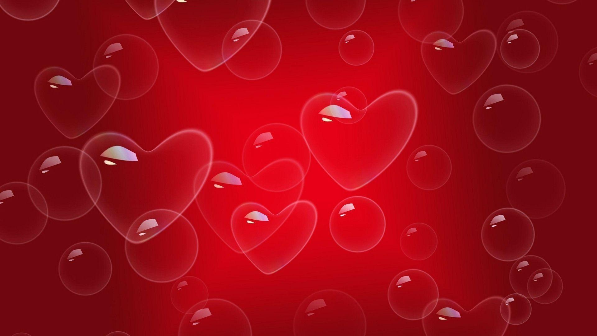 1920x1080 Red Love Heart Background