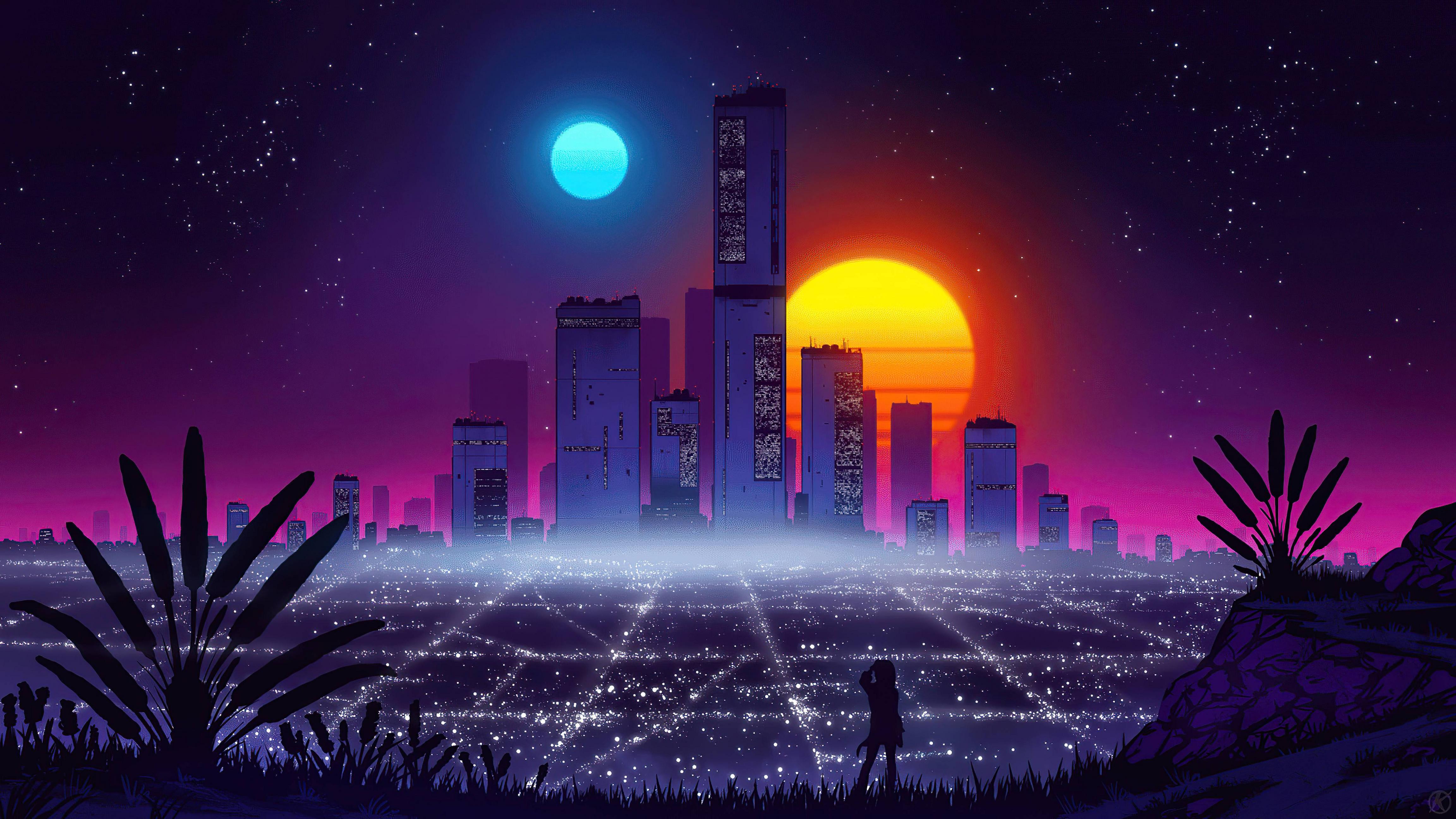 4608x2592 Synth Sun Twins 5k, HD Artist, 4k Wallpaper, Image, Background, Photo and Picture