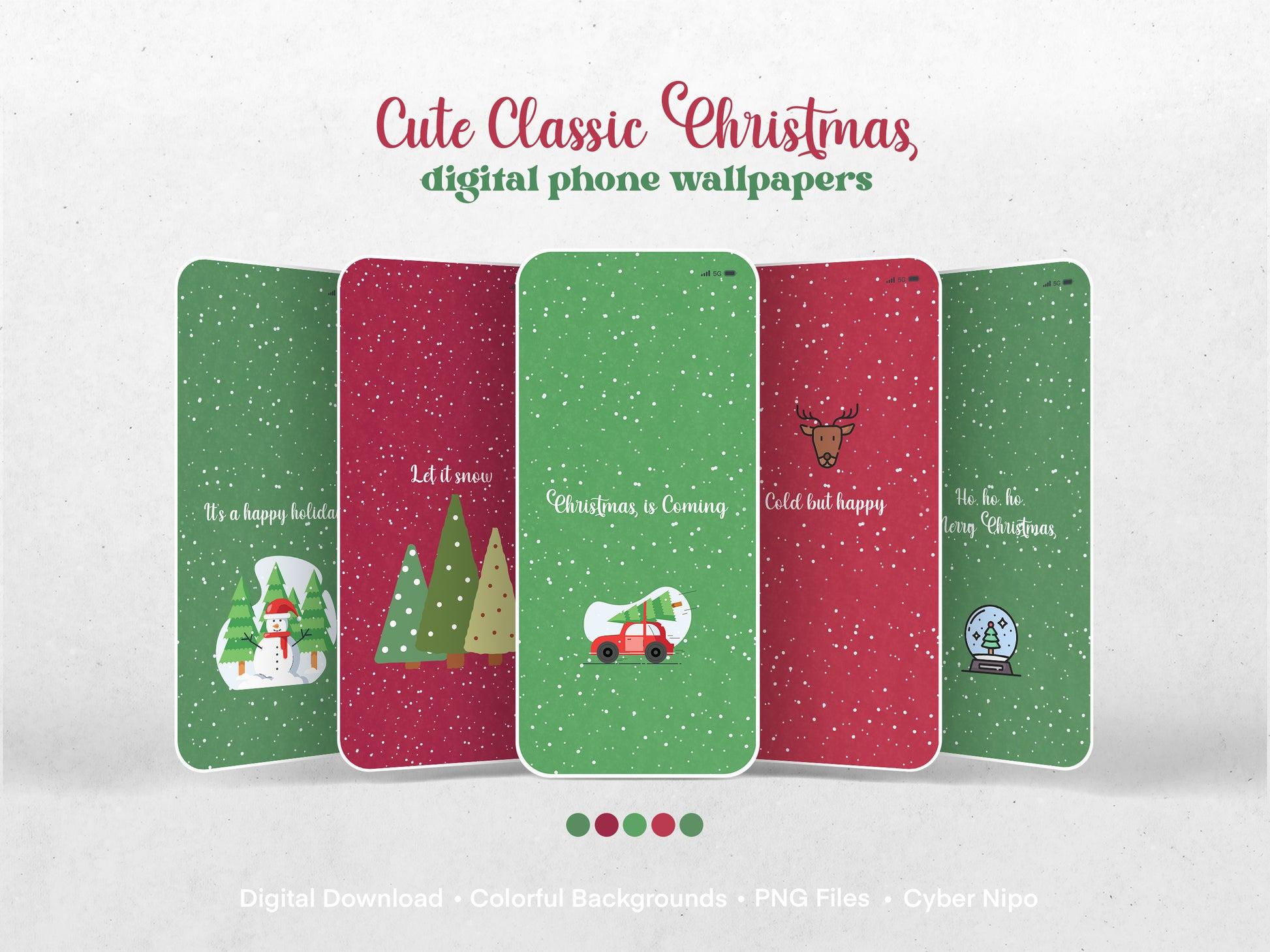 1946x1459 Cute Classic Christmas Digital Wallpaper Quotes iPhone, Android Xmas