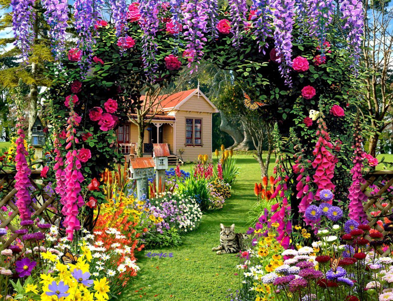 1274x976 Flower Garden Desktop Wallpaper