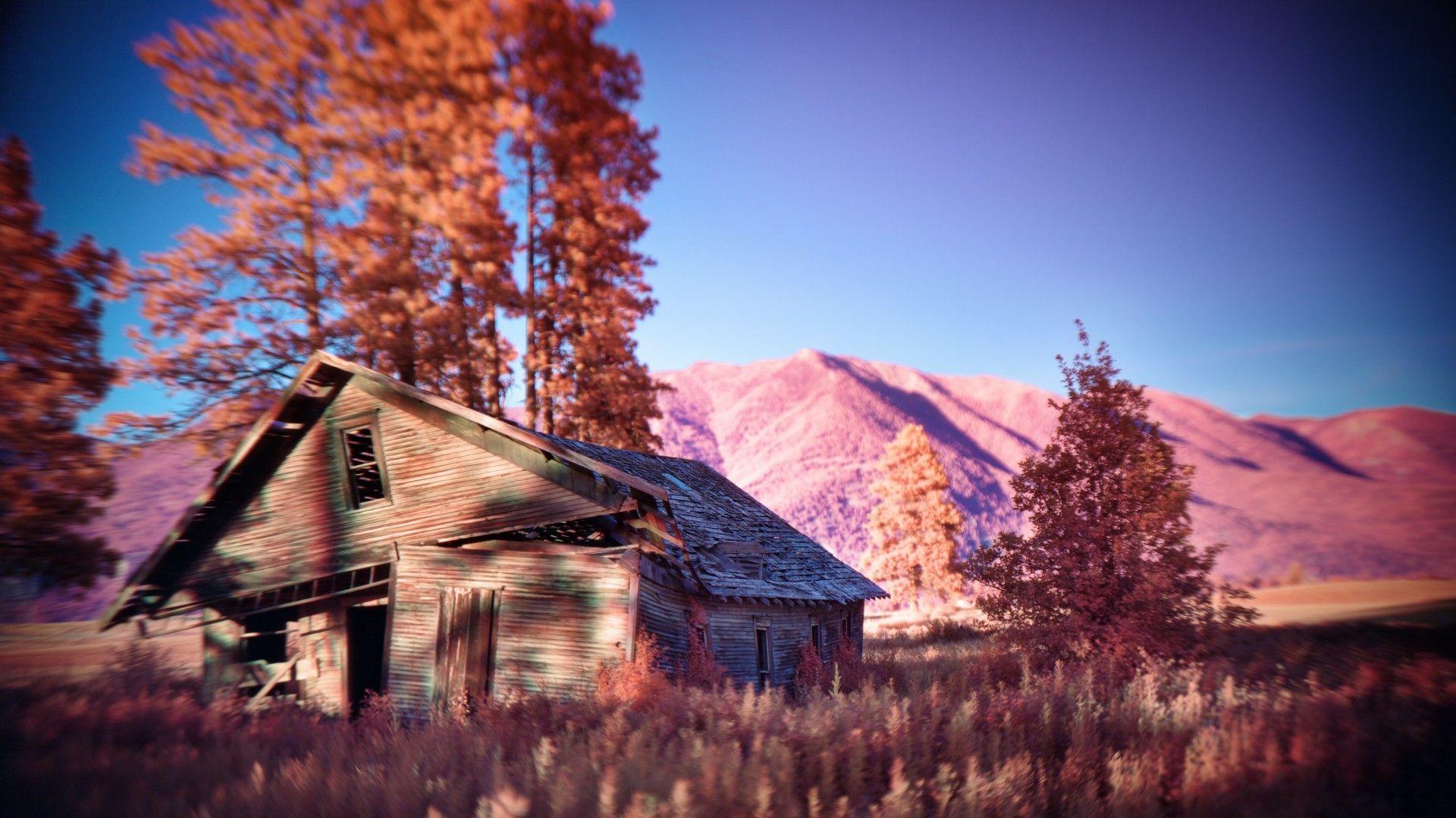 1920x1080 Landscapes nature houses farm natural scenery wallpaper