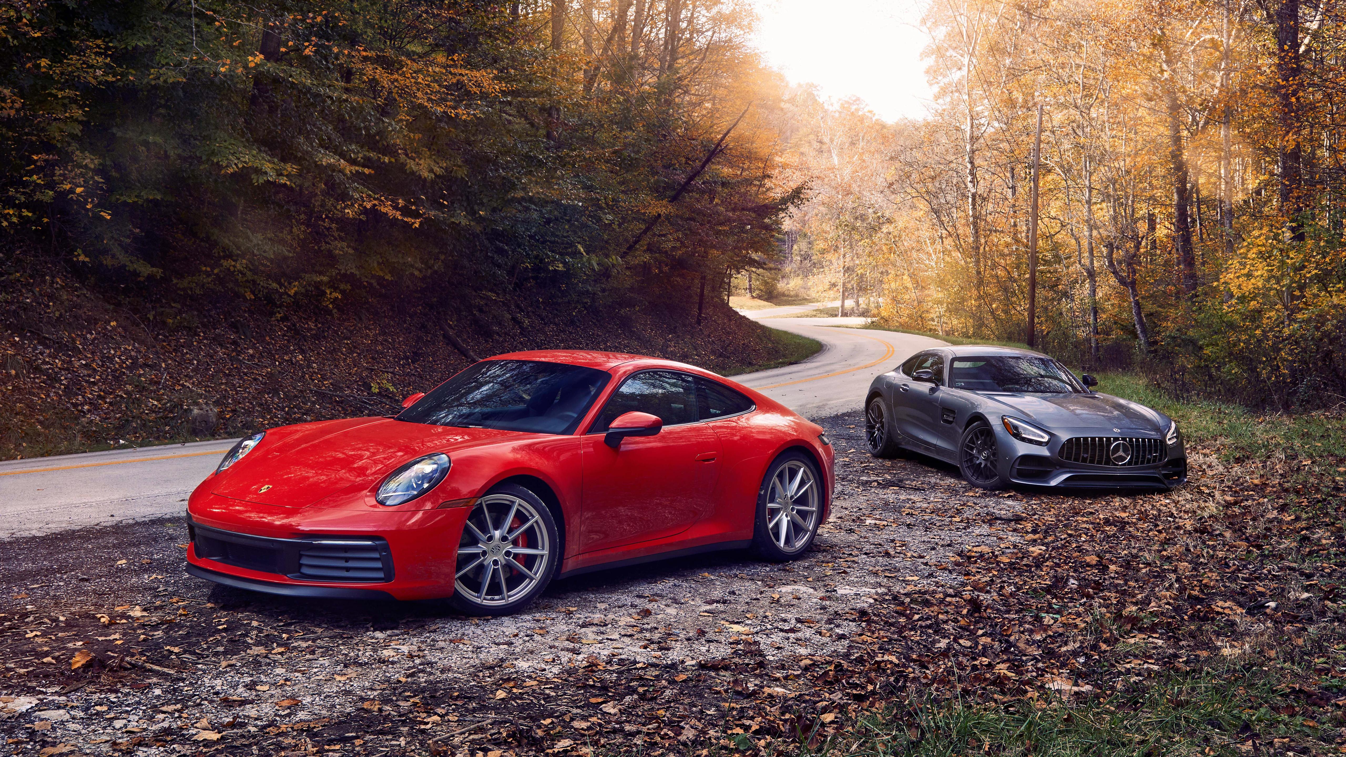 5120x2880 Mercedes AMG GT & 2020 Porsche 911