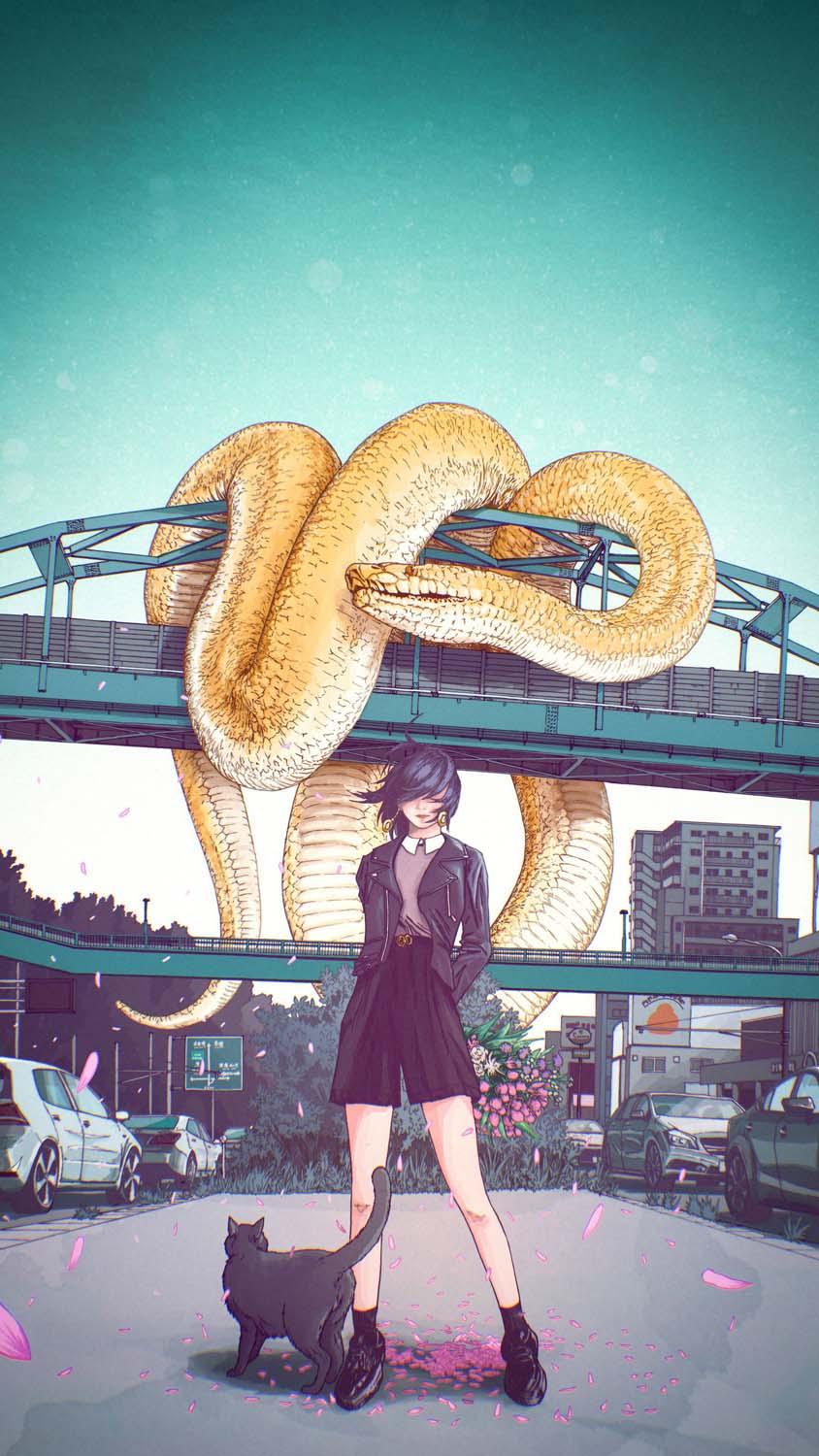 844x1500 Snake City IPhone Wallpaper HD Wallpaper : iPhone Wallpaper