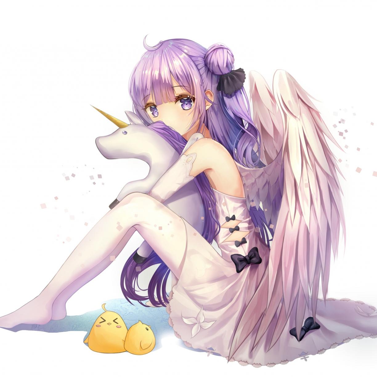 1224x1224 Wallpaper azur lane, unicorn with wings, anime girl desktop wallpaper, HD image, picture, background, 8466b1