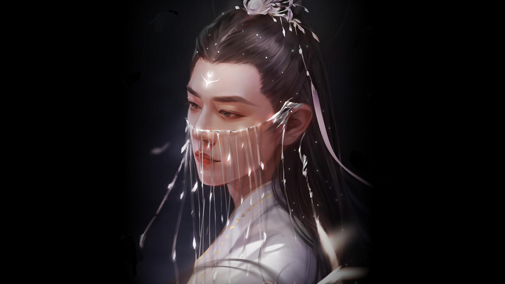 1920x1080 Download wallpaper decoration, art, guy, китайский актёр, Сяо Чжань, Xiao Zhan, section men in resolution 1920x1080