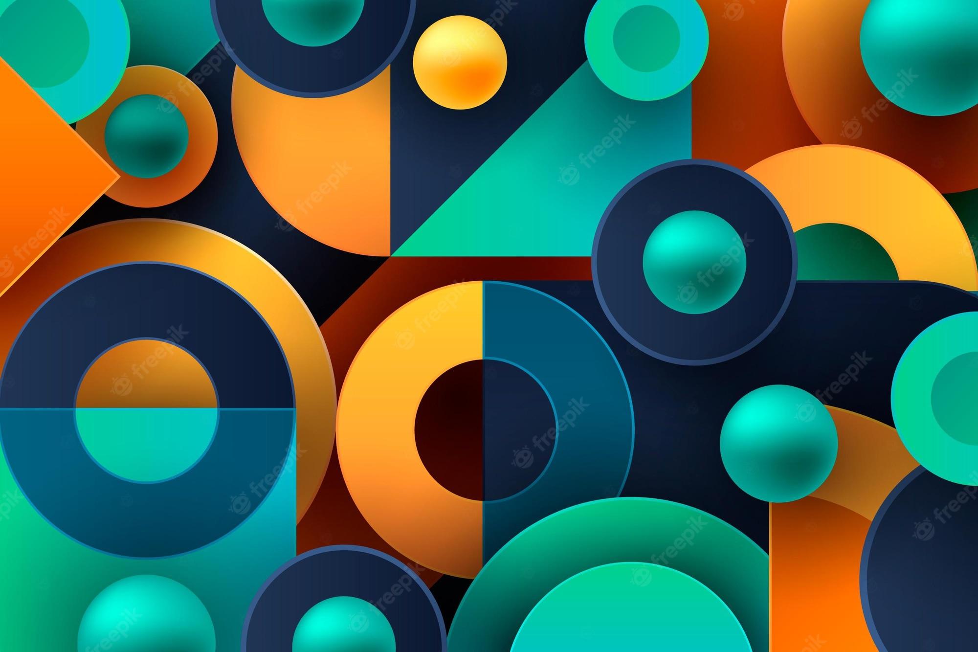 2000x1333 Free Vector. Gradient wallpaper with geometrical shapes