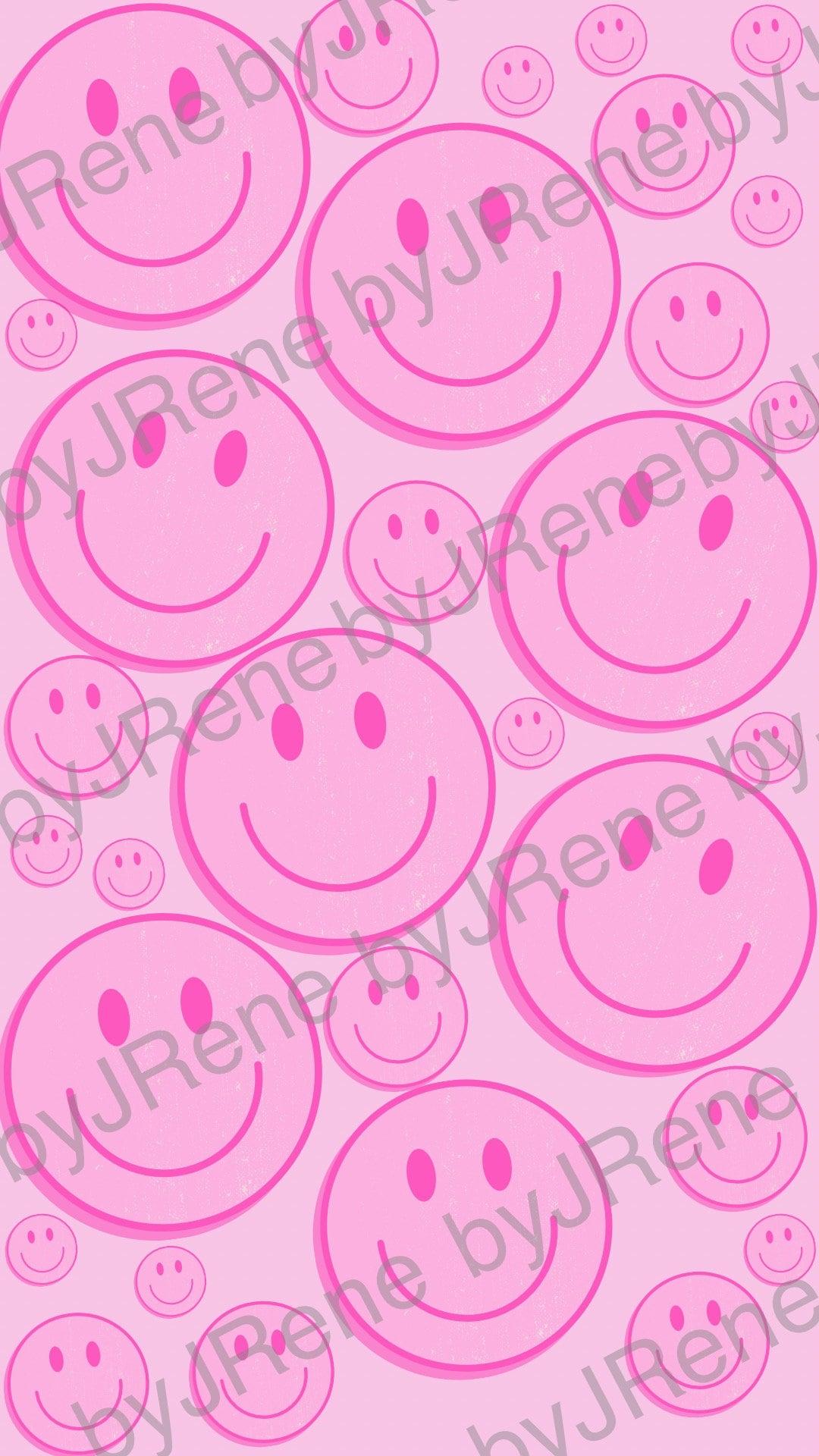 1080x1920 Pink Smiley Wallpaper