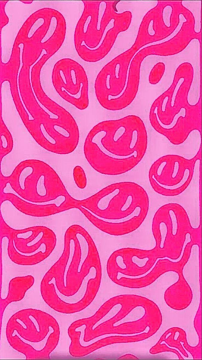 676x1200 Pink Smiley Face Wallpaper