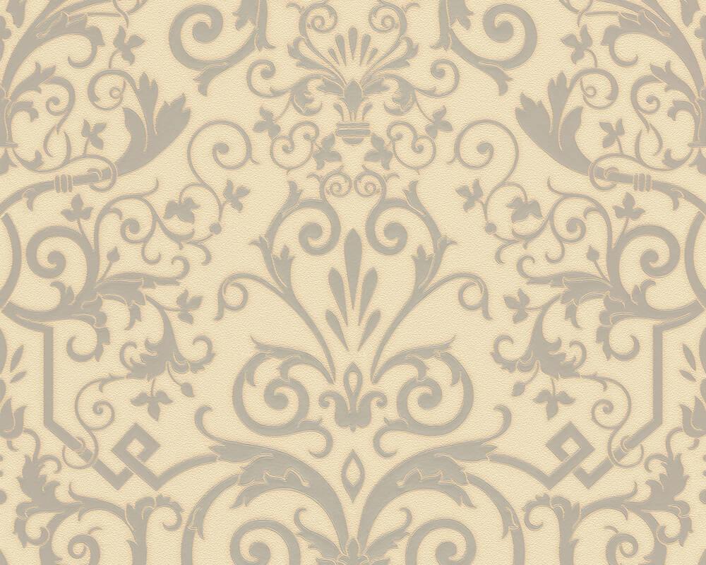 1000x800 Versace Home Wallpaper «Baroque, Cream, Grey, Metallic» 935455