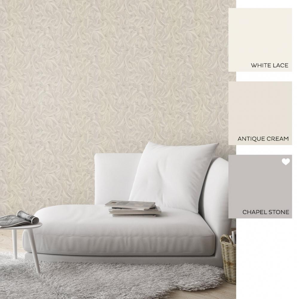 1000x1000 Henderson Interiors PrimaDonna Crushed Satin Wallpaper Cream (43740WW) from I Love Wallpaper UK