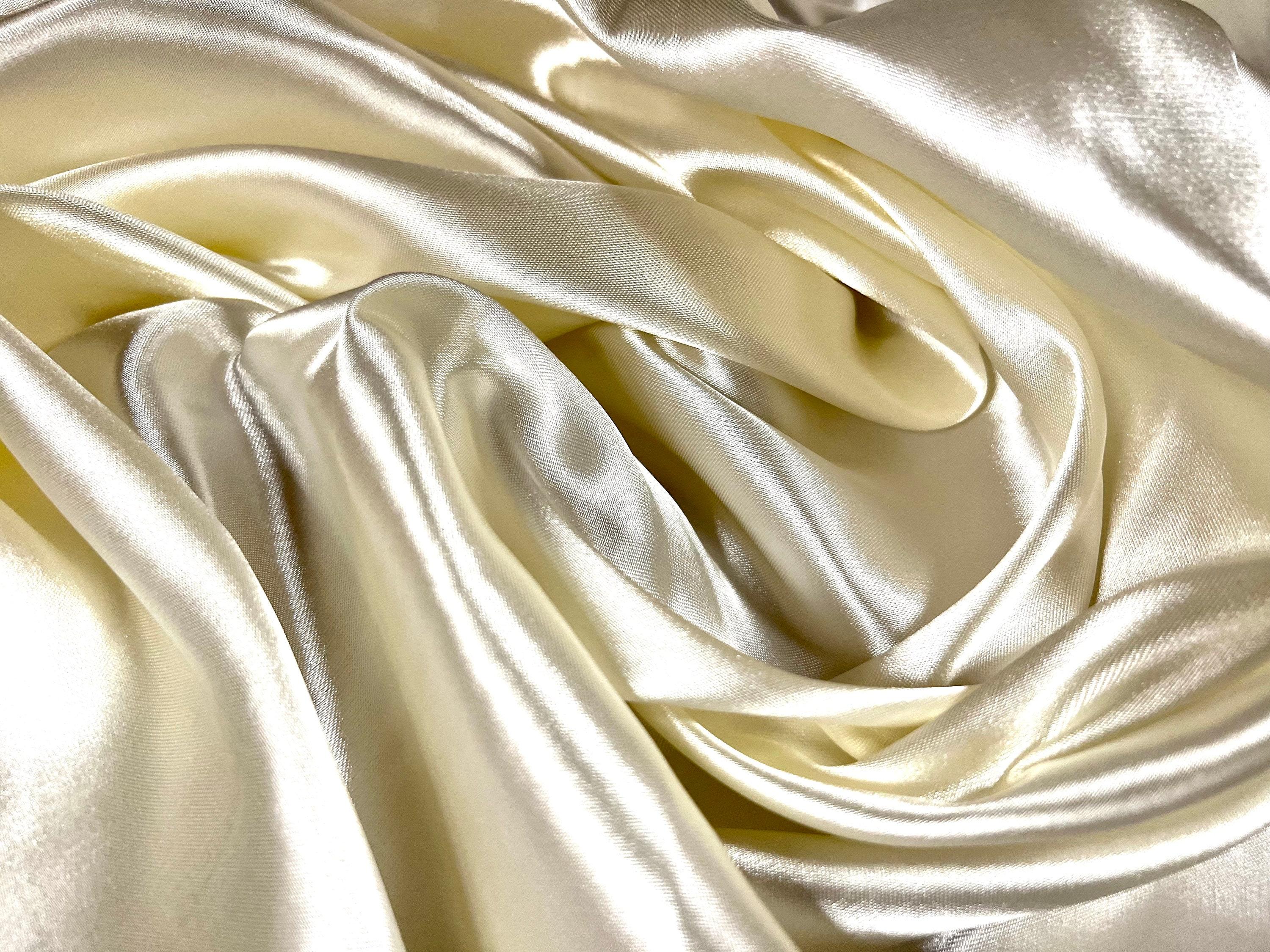 3000x2250 Plain Silky Satin Woven Fabric per Metre Plain Cream