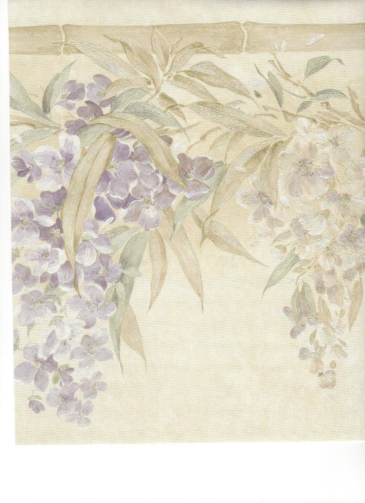 1163x1600 Lavender Satin Wisteria Floral on Cream Wallpaper Border ONB55931 4 Walls Wallpaper