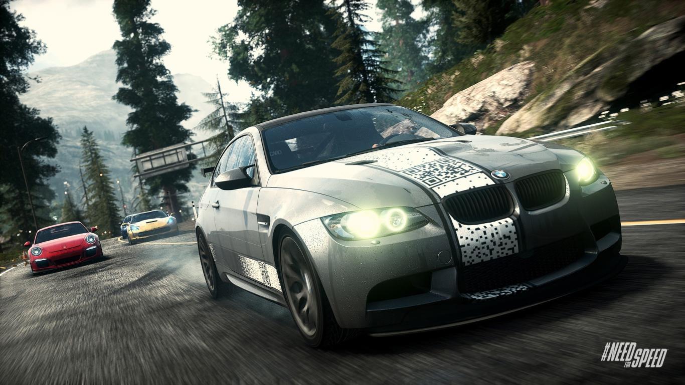 1366x768 Need for Speed Rivals: BMW on the run Desktop wallpaper 1366x768