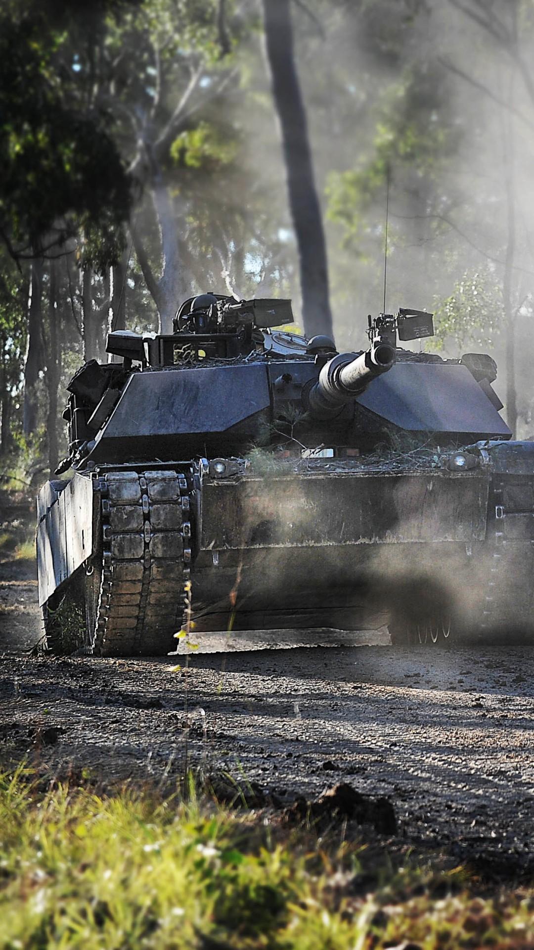 1080x1920 Wallpaper Abrams M1A tank, U.S. Army, Military