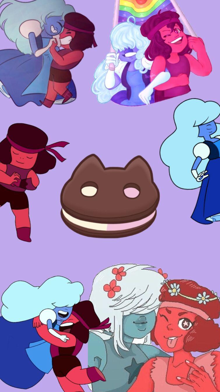 755x1343 i made Sapphire x Ruby wallpaper