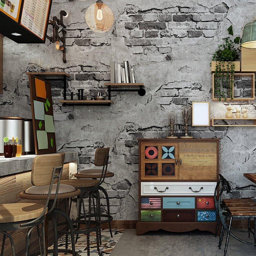 900x900 Faux Brick Retro Style 3D Wallpaper