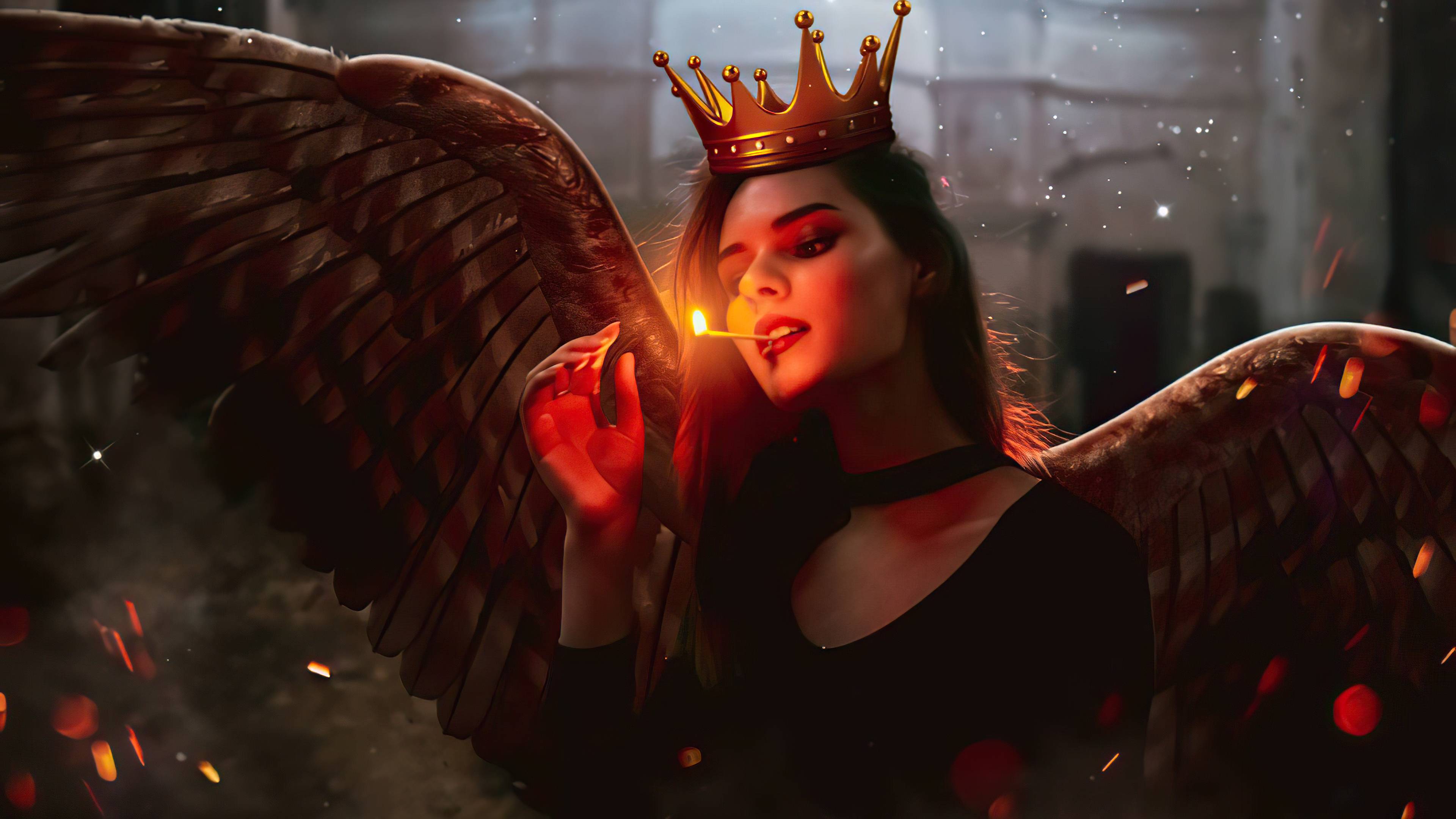 3840x2160 Demon Girl Burning The Fire Wallpaper, HD Artist Wallpaper, 4k Wallpaper , Image, Background, Photos and Picture