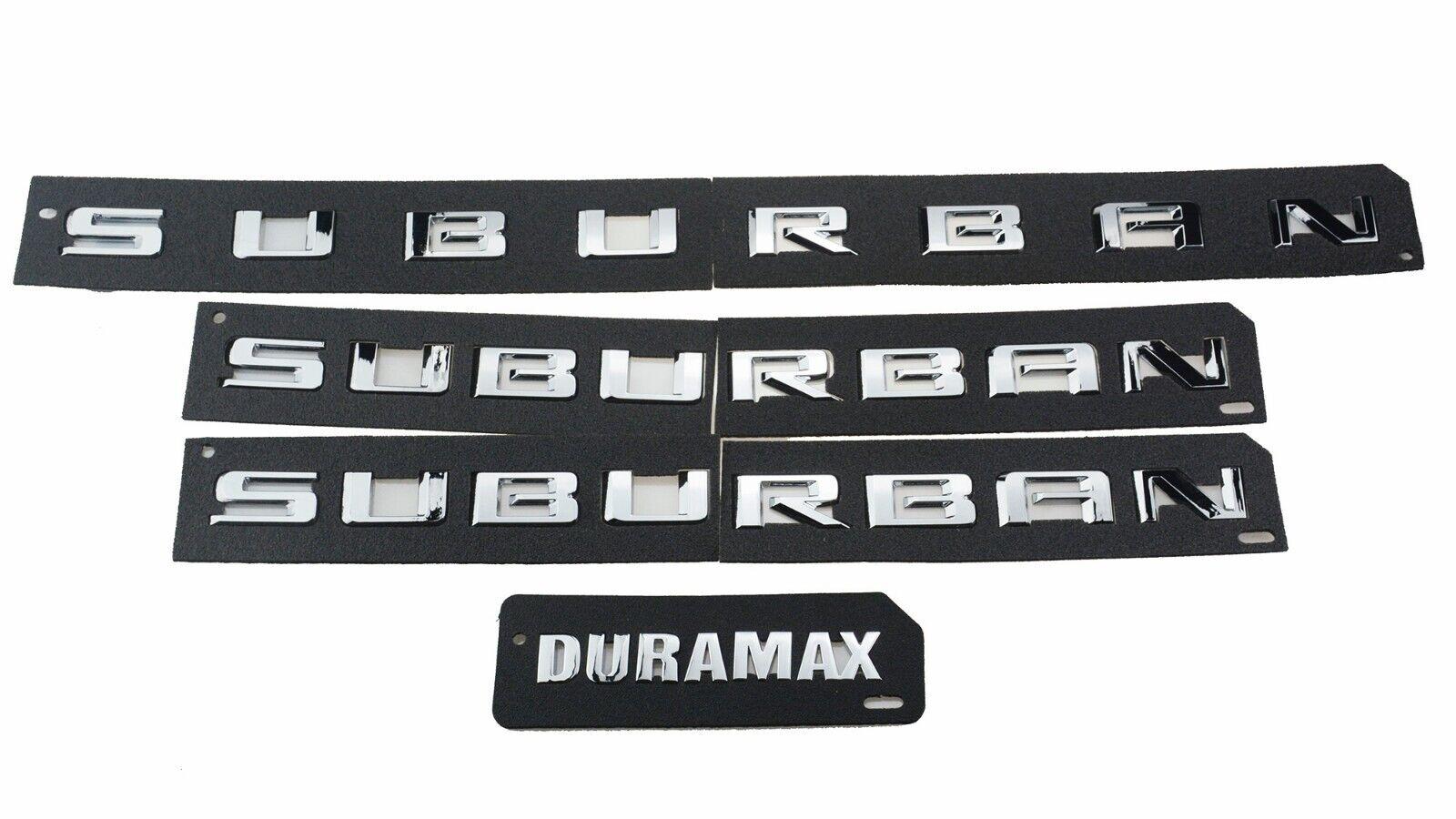 1600x900 4Pcs Emblem for SUBURBAN Door Tailgate Duramax Badge Nameplate Chrome