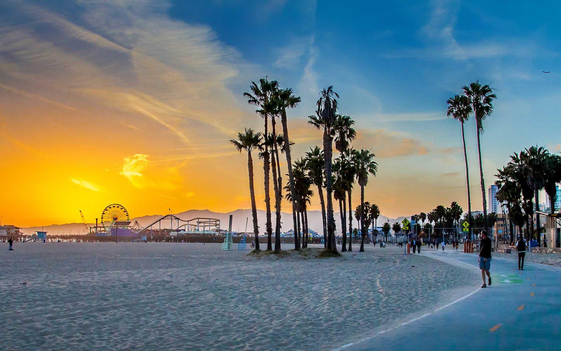 1920x1200 City Santa Monica Pacific Pier Venice Beach in California United States :