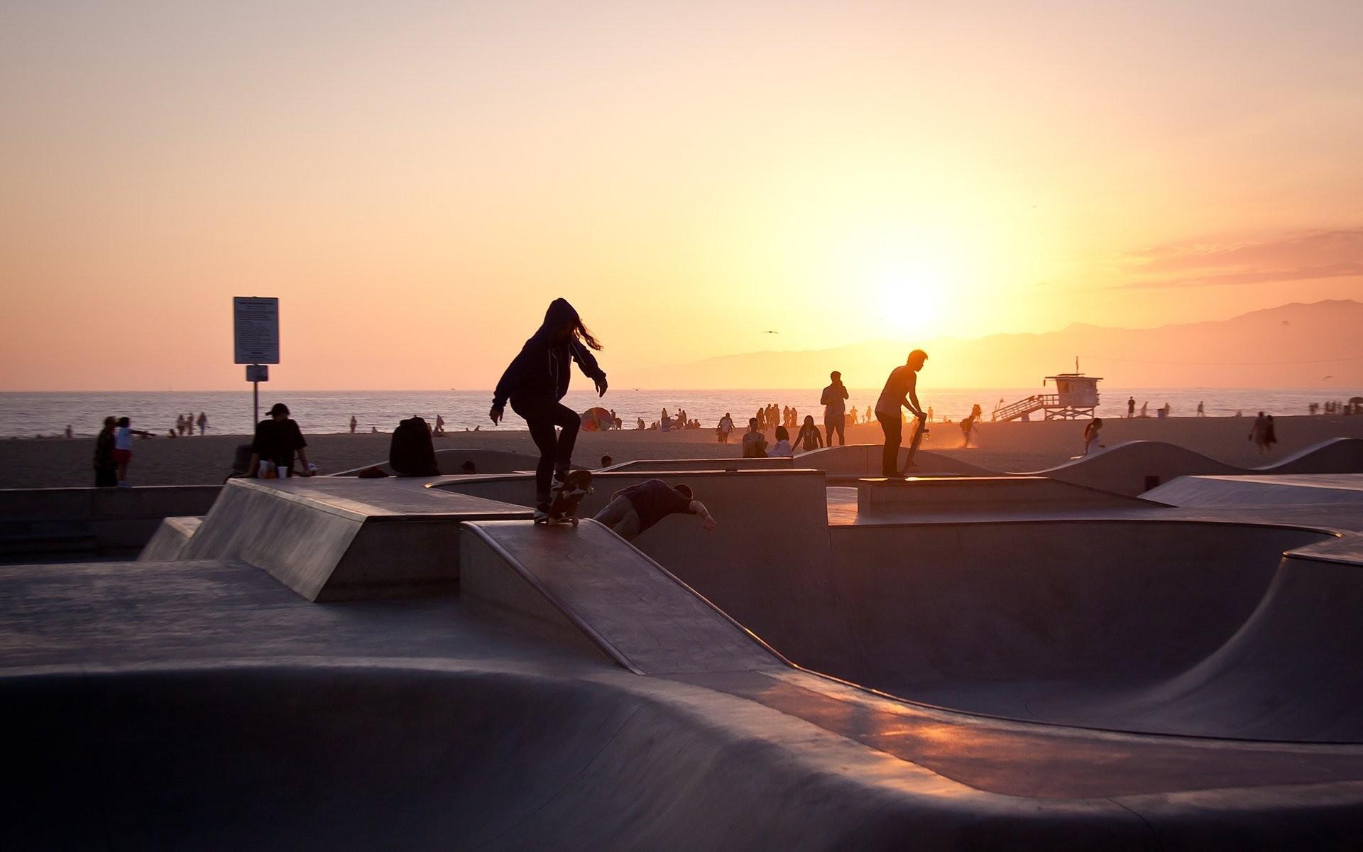 1920x1200 skater venice beach summer sunset la los angeles california usa
