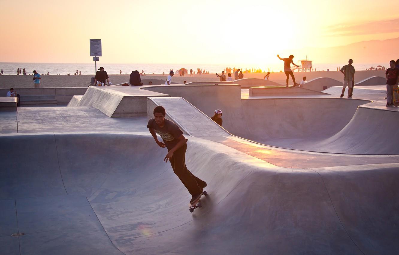 1332x850 Wallpaper summer, california, sunset, usa, los angeles, skater, venice beach image for desktop, section ситуации