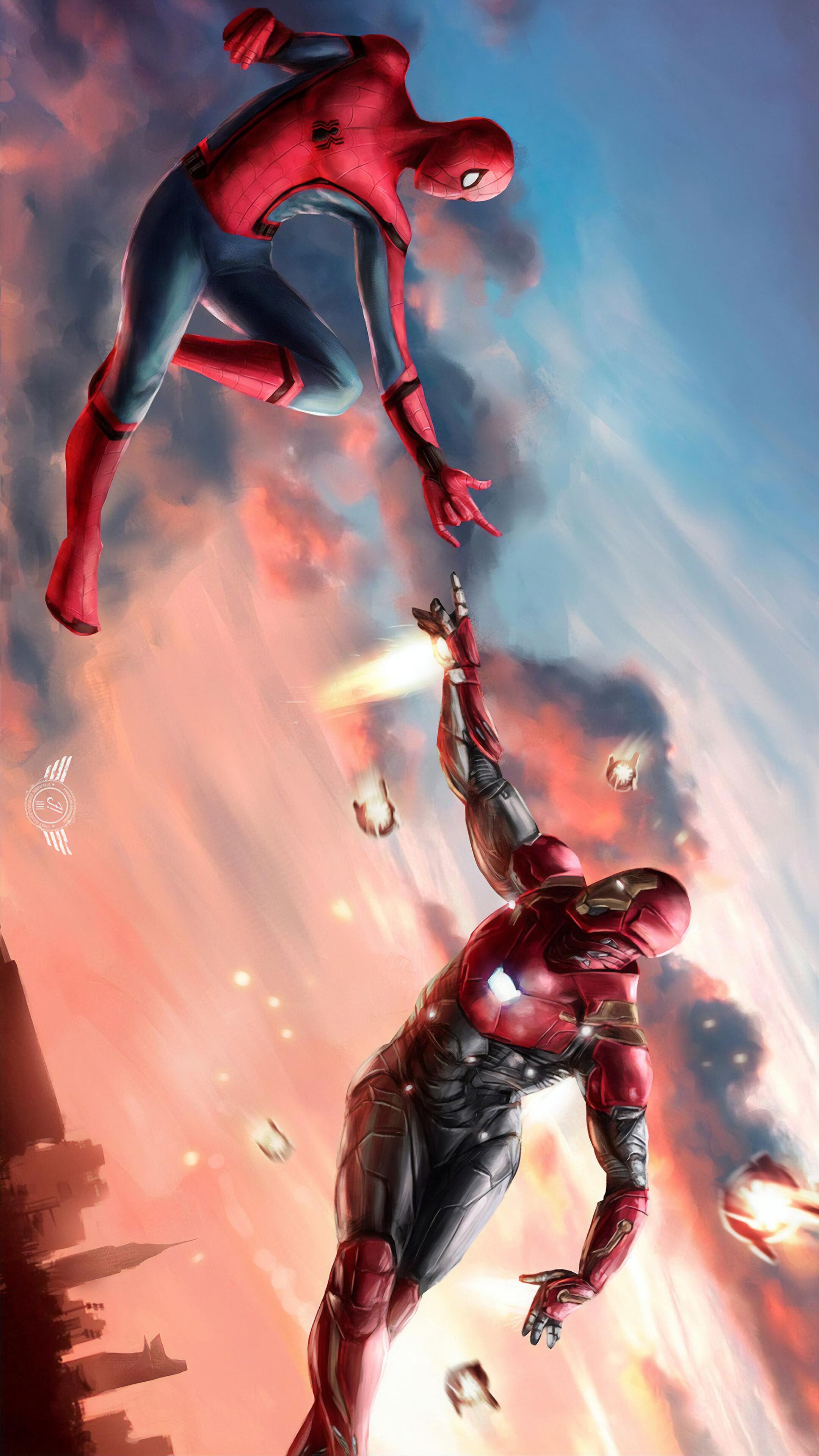 2160x3840 Spider Man, Iron Man, 4k Gallery HD Wallpaper