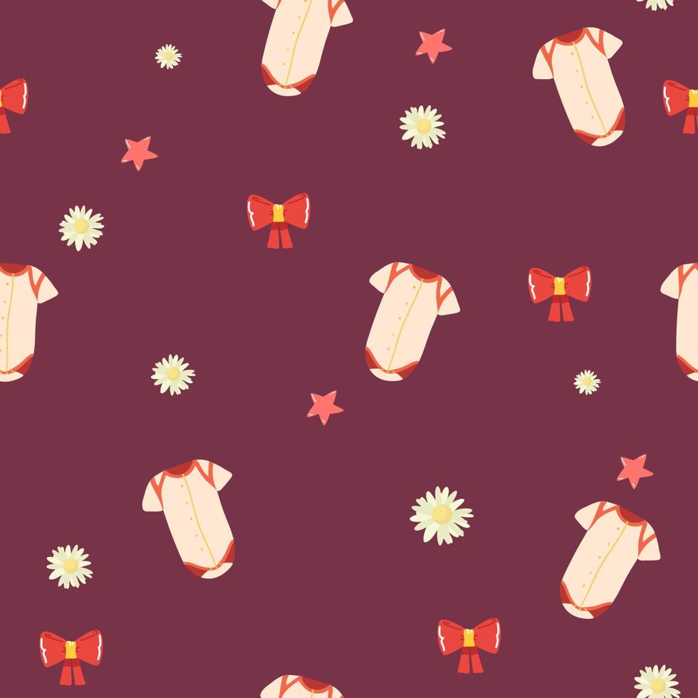 980x980 Baby clothes, bodysuits, girl or boy seamless pattern. Vector Illustration for printing, background, covers, packaging, greeting cards, posters, stickers, textile and seasonal design