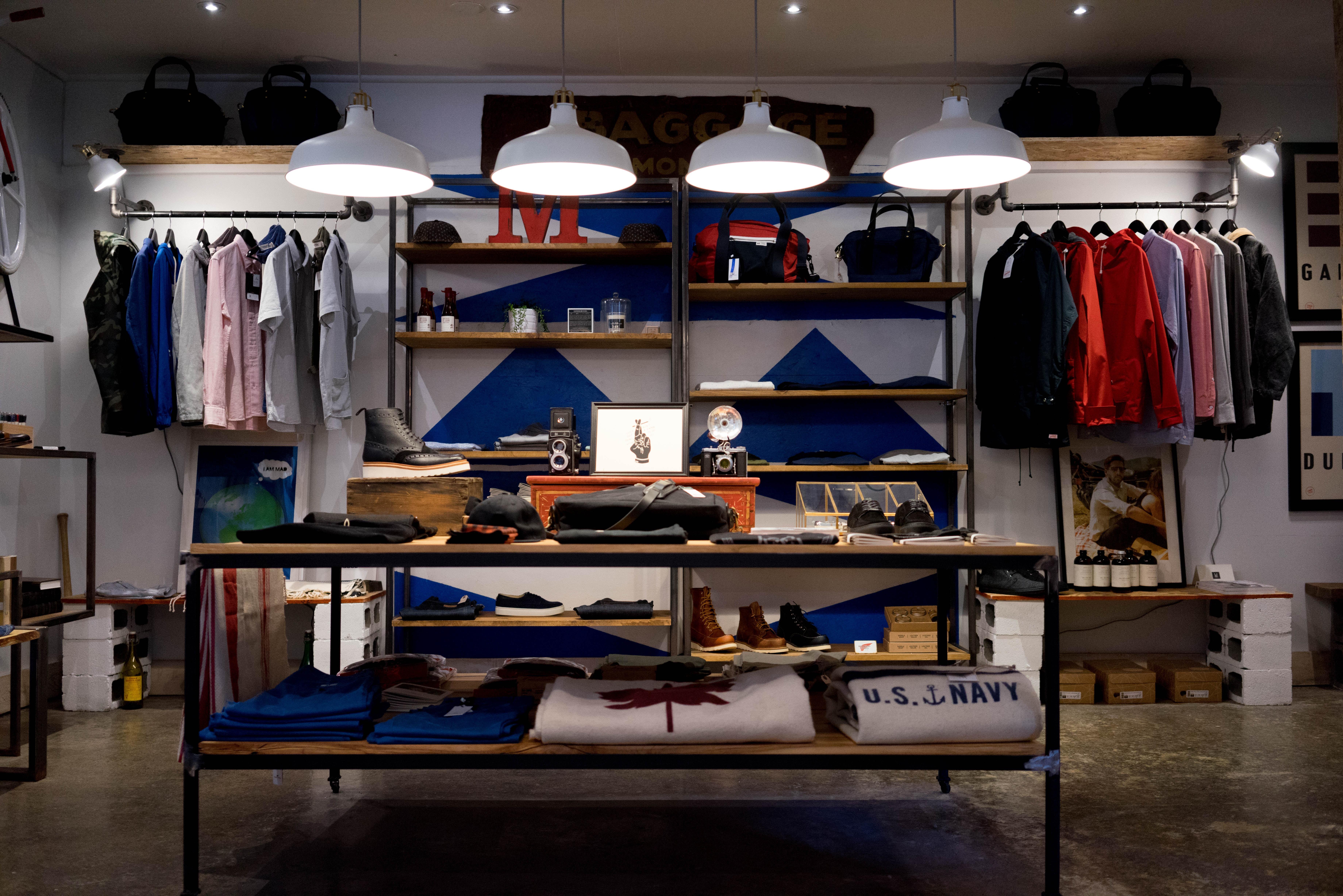 7360x4912 7360x4912 shelf, interor, fashion, layout, retail, boot, clothe, table, Free image, shop, modern, design, hanger, light, interior design, shirt, modern design, shoe, suit, clothing, store Gallery HD Wallpaper