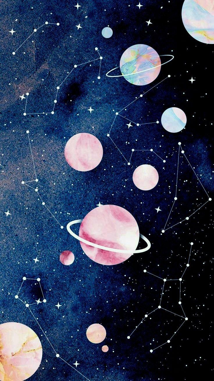 736x1308 Planetas / universo/ papel de parede /wallpaper / universe / stars / moon. Planets wallpaper, Art wallpaper, Wallpaper space