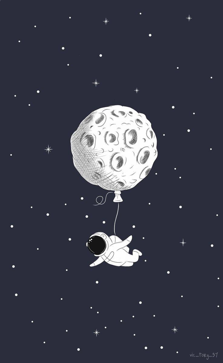 736x1200 astronaut #space #cute #creative #wallpaper #background #iphonewallpaper #lockscreen #moon #planet