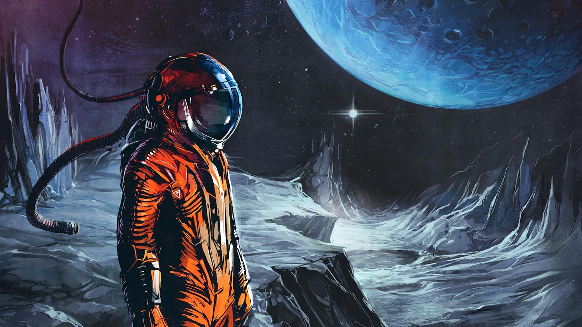 1920x1080 1920x1080 astronaut digital art fantasy art space universe spacesuit planet helmet stars album covers cover art wallpaper JPG 610 kB Gallery HD Wallpaper