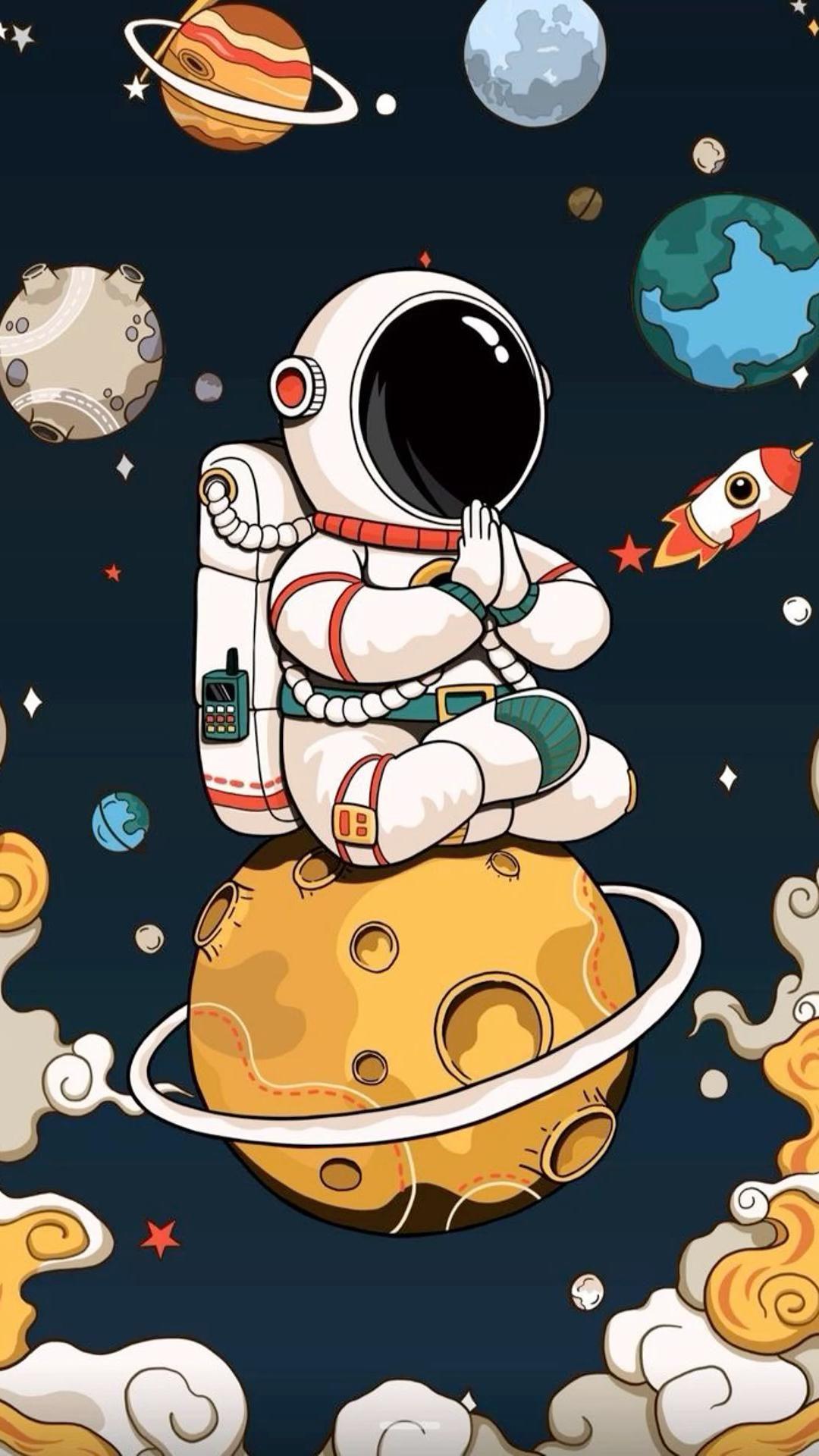 1080x1920 OutThere. Cute cartoon wallpaper, Cool wallpaper cartoon, Astronaut wallpaper